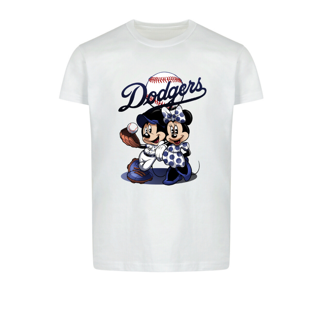 Adult Dodgers baseball mickey and minnie Shirt