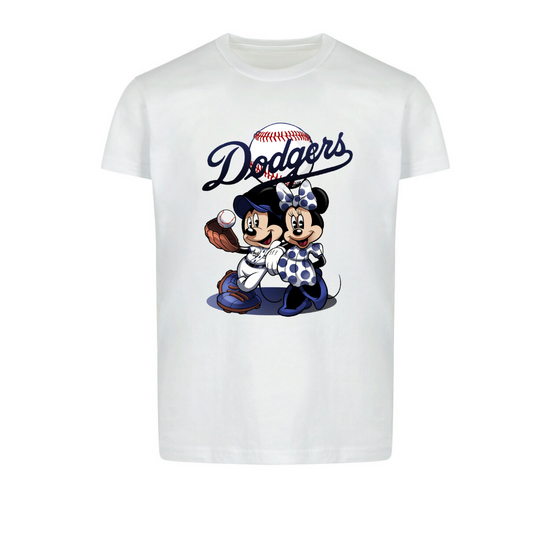 Adult Dodgers baseball mickey and minnie Shirt