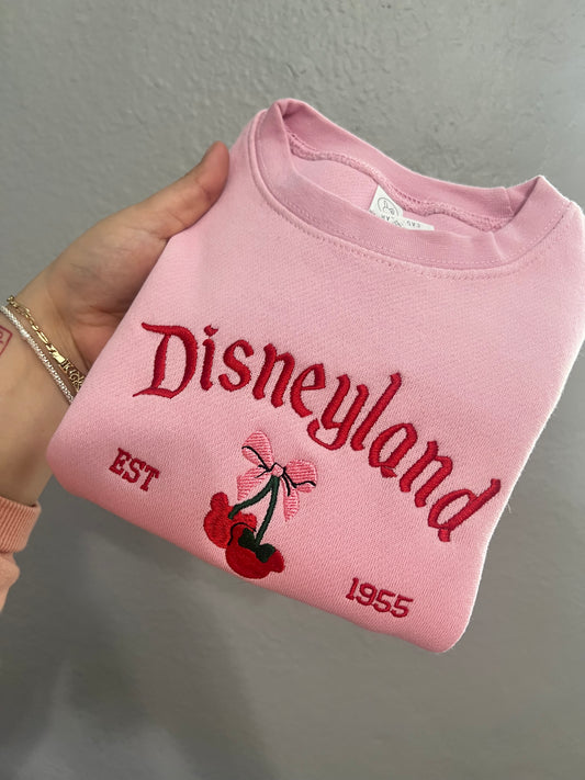 Child Cherries Disneyland Embroidered Sweatshirt