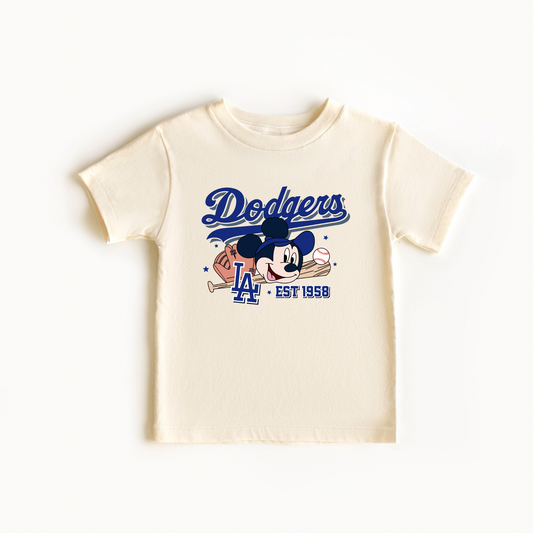 Kids mickey dodgers baseball graphic T-shirts