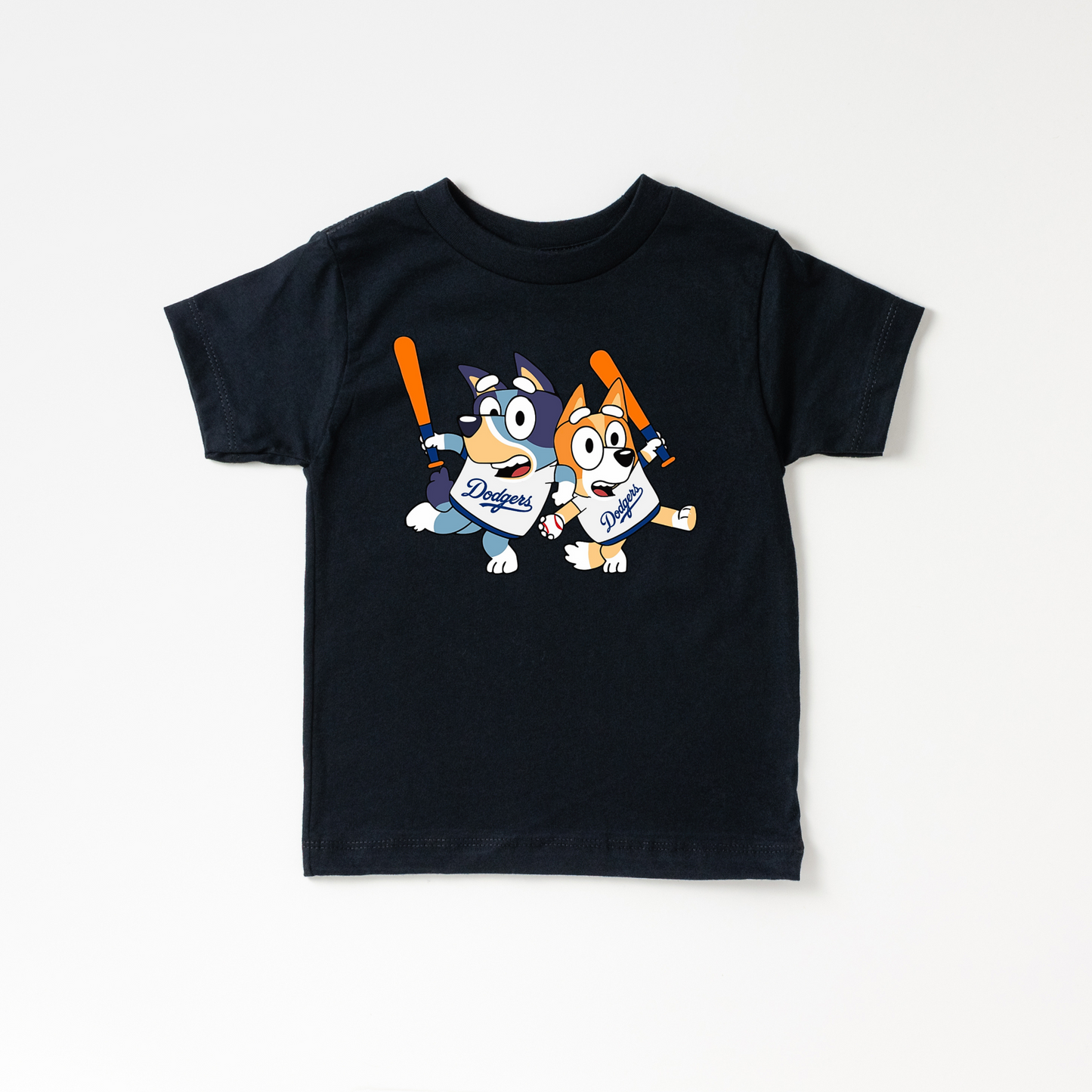 Dodgers baseball Bluey kids shirts