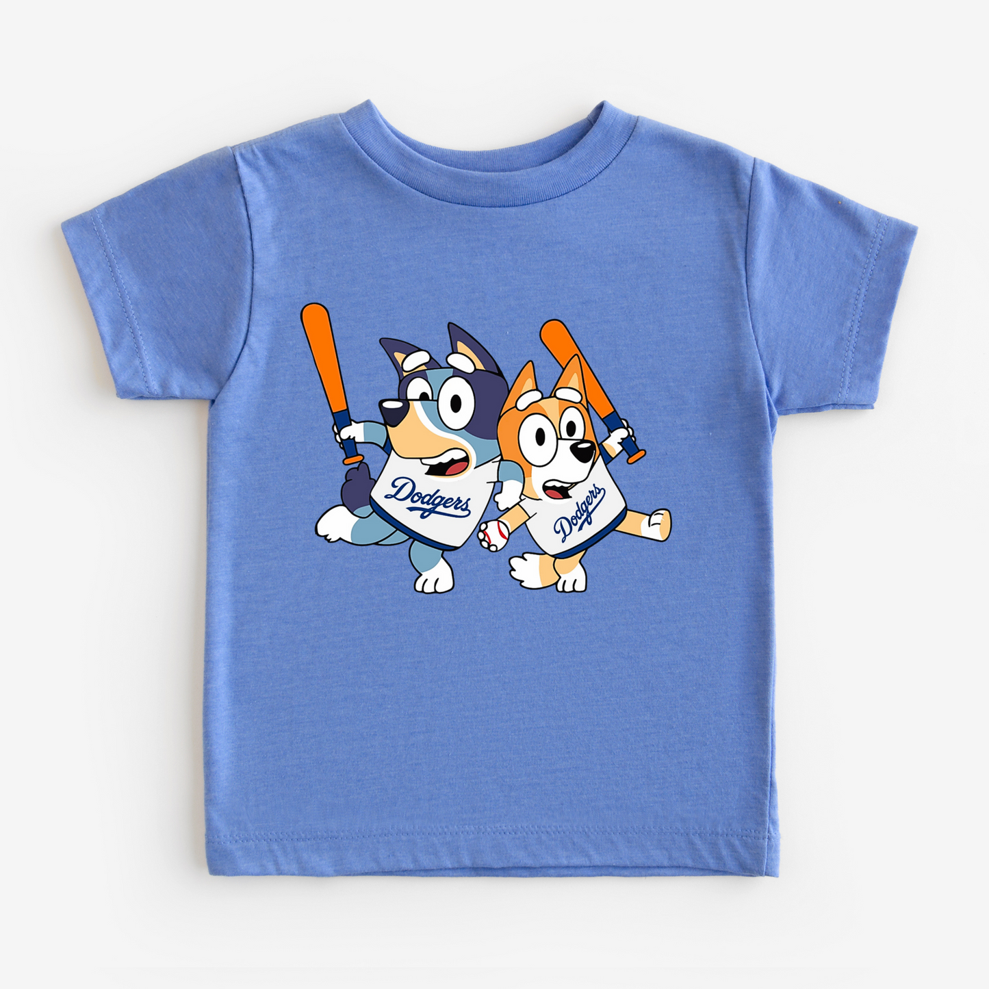 Dodgers baseball Bluey kids shirts